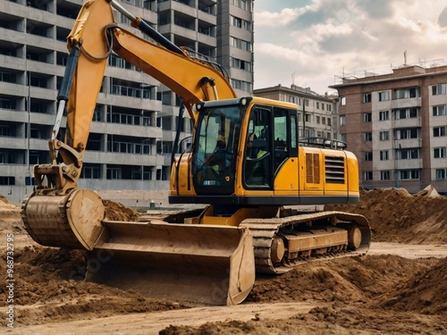 excavator on site