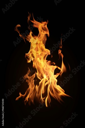 fire flames isolated black background
