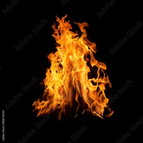 fire flames isolated black background