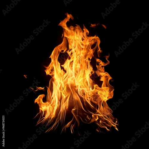fire flames isolated black background