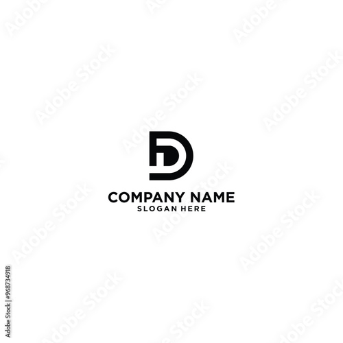 FD logo design vector template