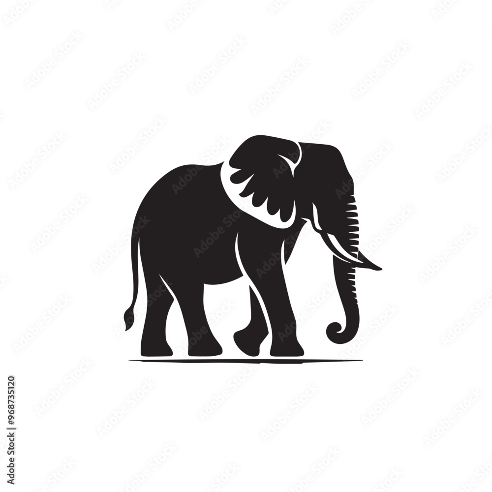 Elephant vector silhouette. Elephant black silhouette. Elephant logo, icon black and white. Elephant vector silhouette. Elephant black silhouette. Elephant logo, icon black and white.