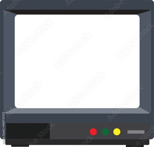 crt tv clipart or cartoon illustration isolated on a transparent background.