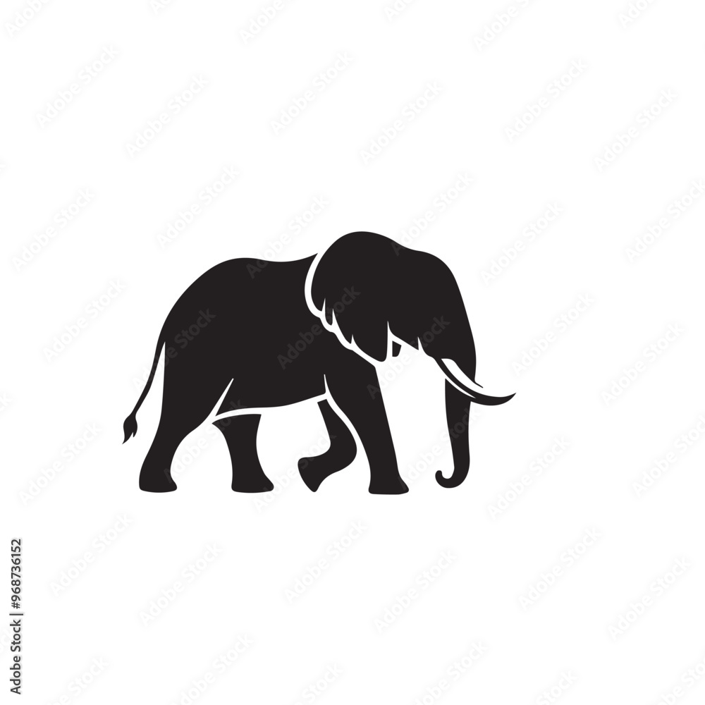 Obraz premium Elephant silhouette. Elephant vector design isolated on white background.