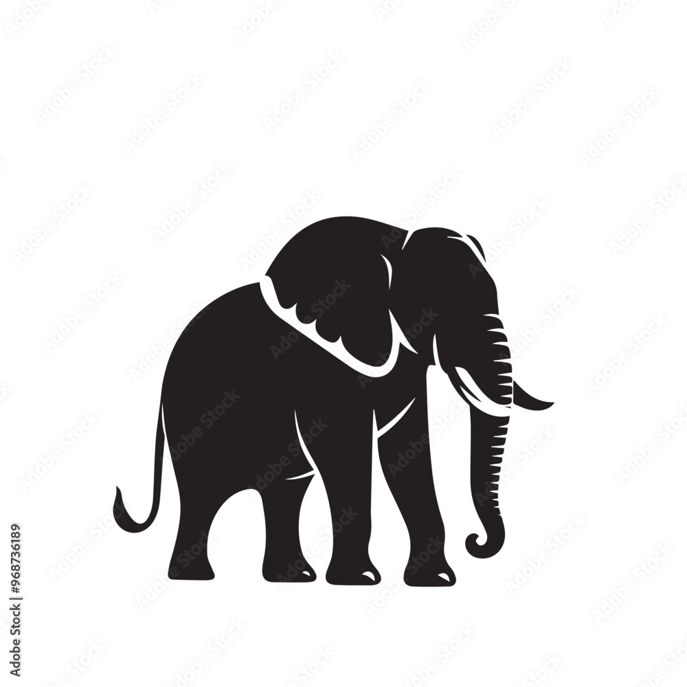 Fototapeta premium Elephant silhouette. Elephant vector design isolated on white background.