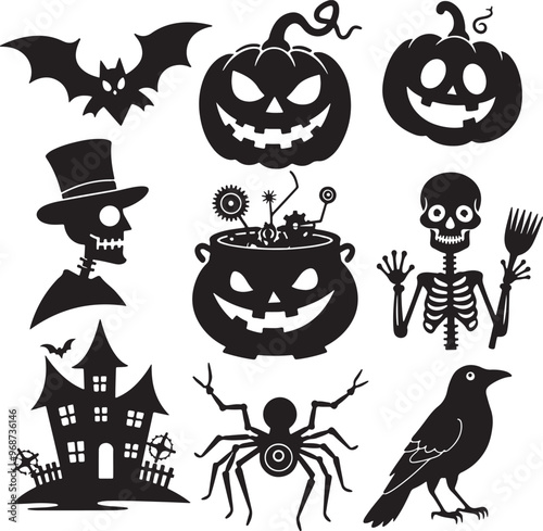 Playful Halloween Silhouette Set Collection