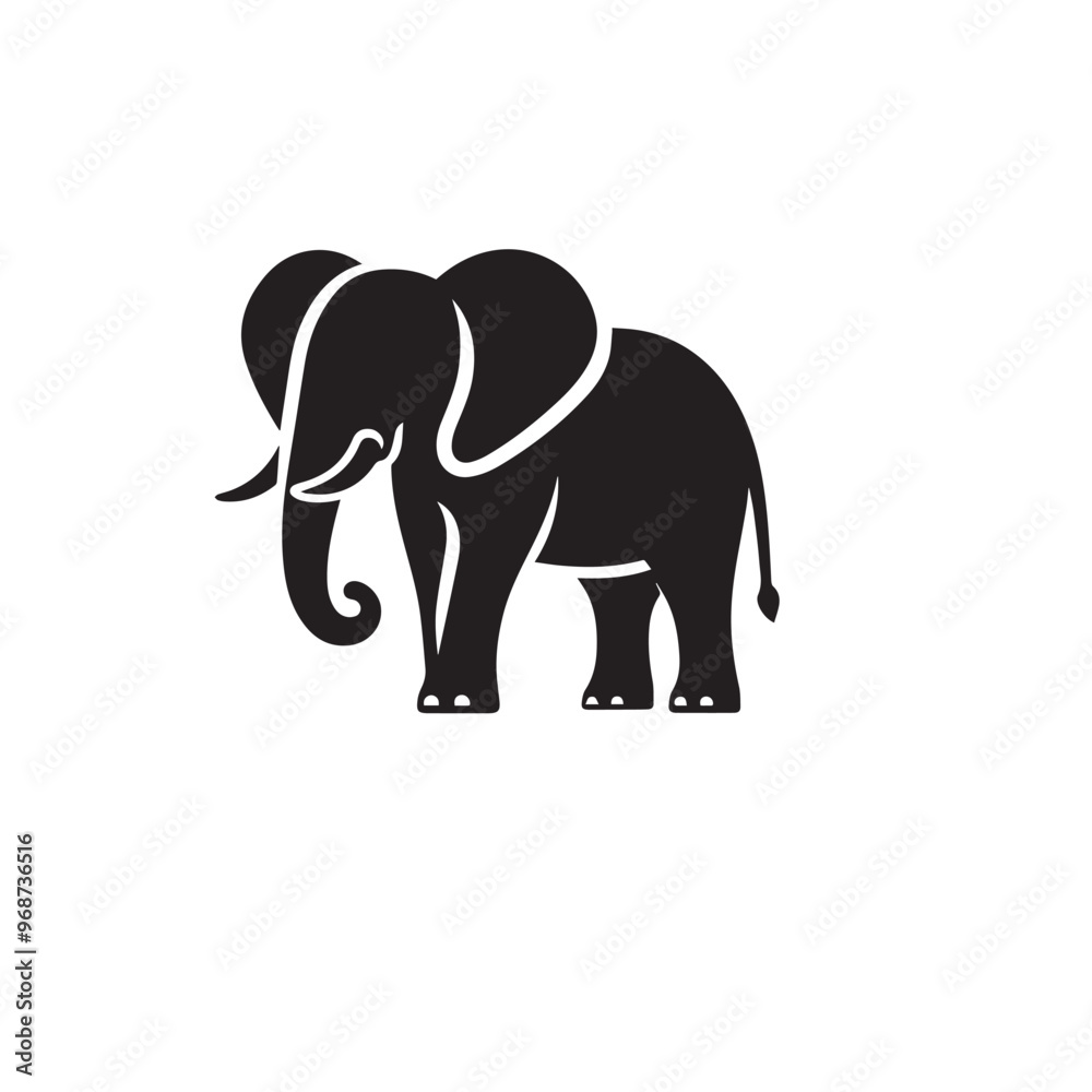 Elephant silhouette. Elephant vector design isolated on white background. Elephant silhouette. Elephant vector design isolated on white background.