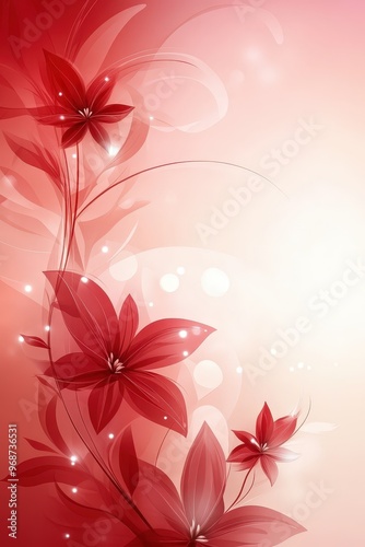 Red Floral Background with Soft Glow