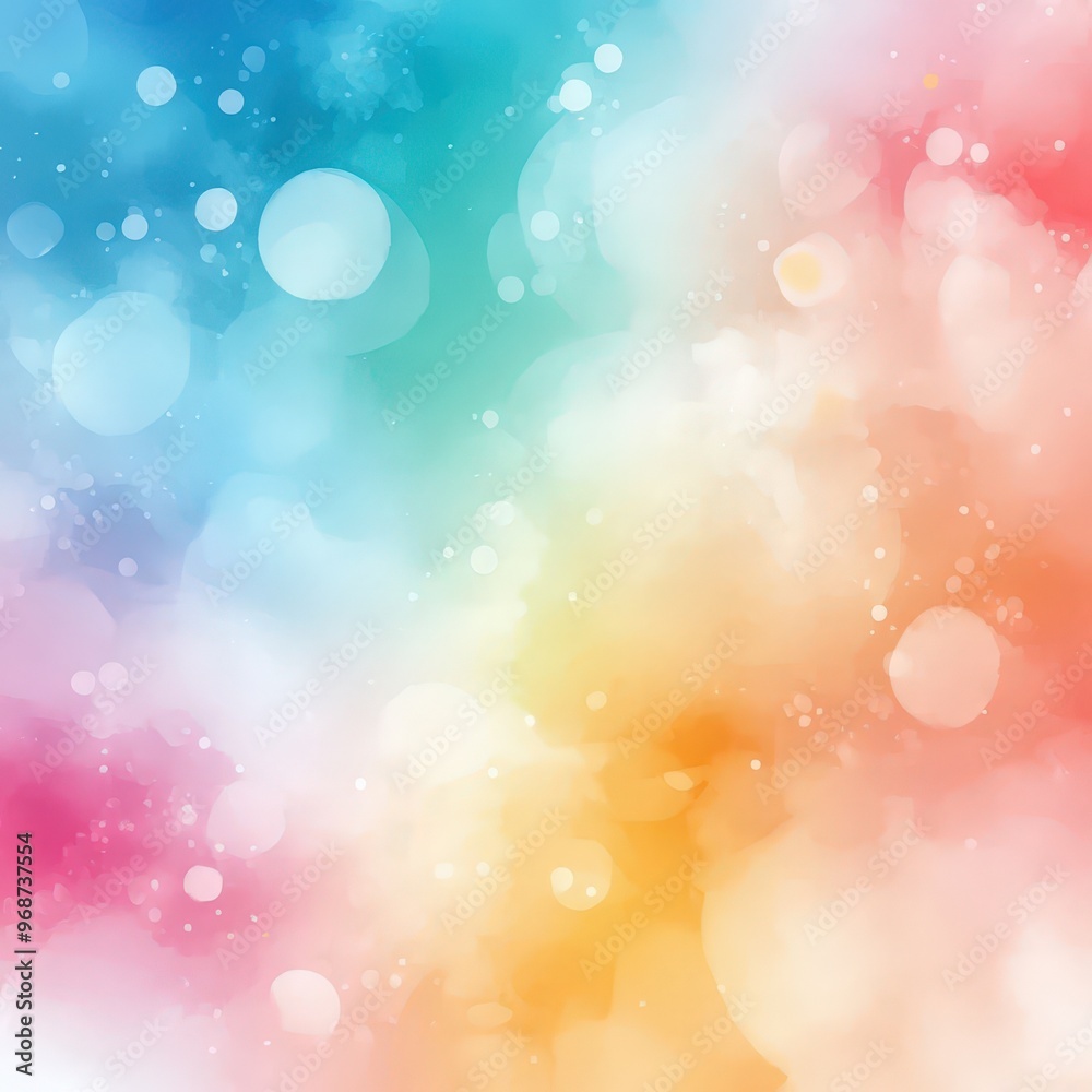 Abstract Rainbow Watercolor Background with Bokeh Lights Abstract Rainbow Watercolor Background with Bokeh Lights