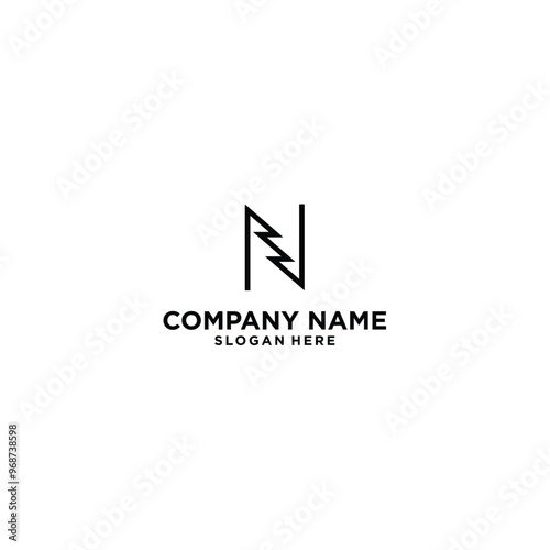 letter N Pine Tree logo Stock Vector