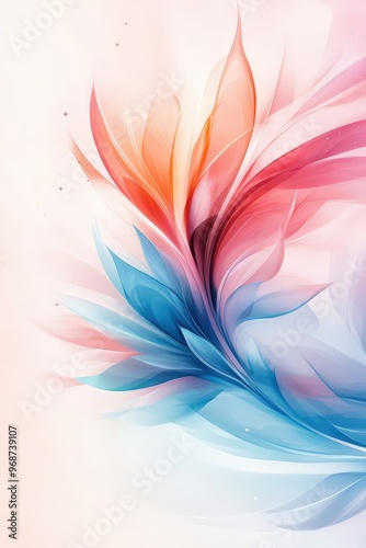 Abstract Flower with Blue and Pink Petals