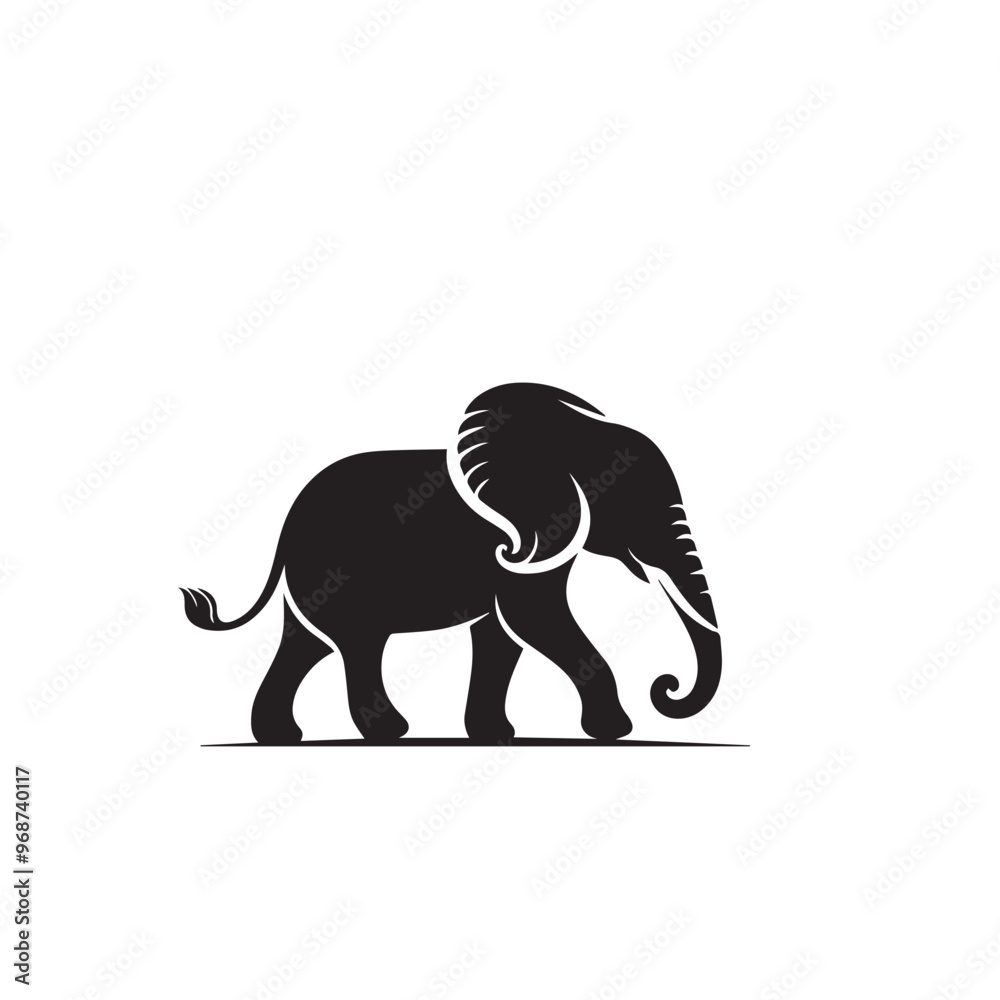 Obraz premium Elephant silhouette. Elephant vector design isolated on white background.