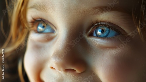 A child with a curious expression, head tilted and eyes wide