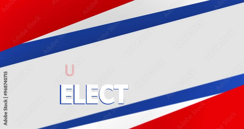 Animation of usa election text over colours of flag of usa Animation of usa election text over colours of flag of usa