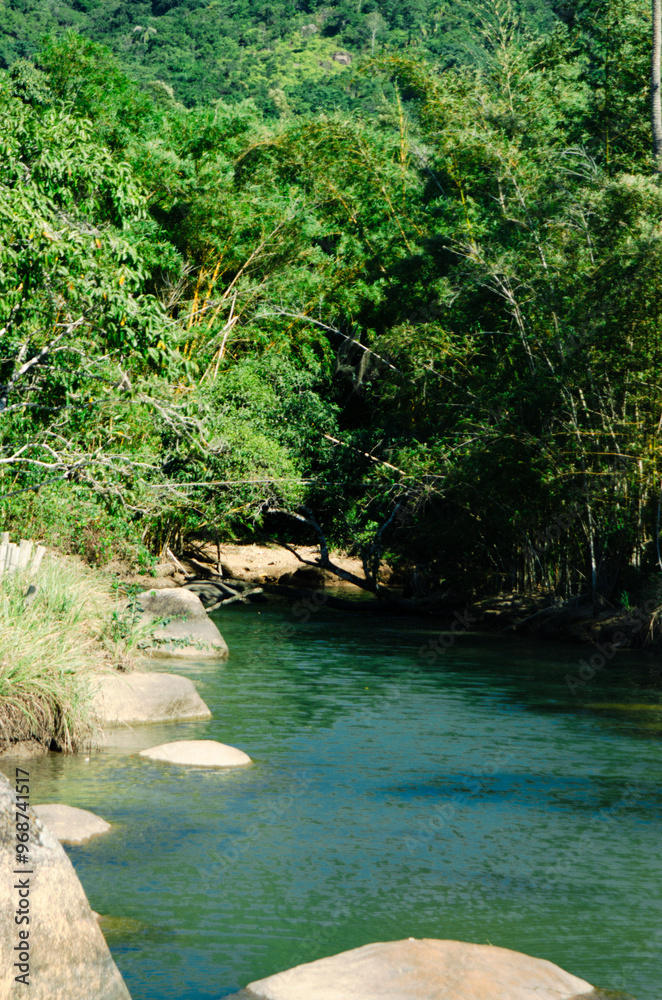 Naklejka premium Praia do Jabaquara, Ilha Bela São Paulo Brasil