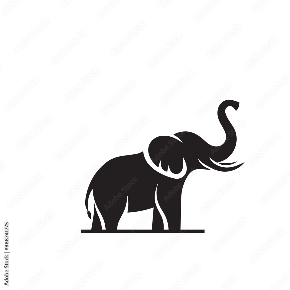 Elephant silhouette. Elephant vector design isolated on white background. Elephant silhouette. Elephant vector design isolated on white background.