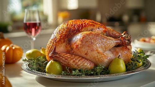 Festive Christmas Turkey: Stuffed with Rice and Vegetables photo