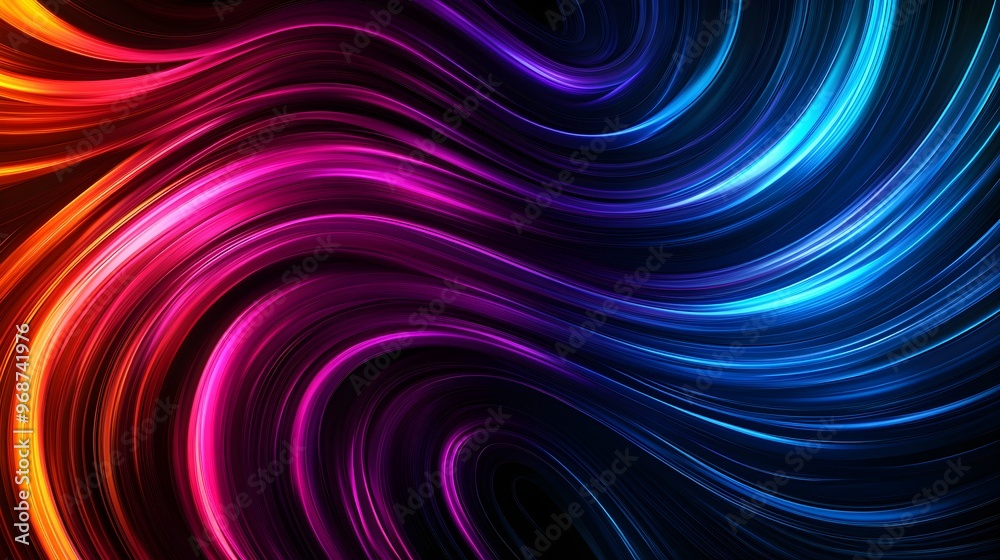 Abstract swirls of neon colors, spiraling endlessly on a black background, seamless design, vivid and futuristic aesthetic. Abstract swirls of neon colors, spiraling endlessly on a black background, seamless design, vivid and futuristic aesthetic.