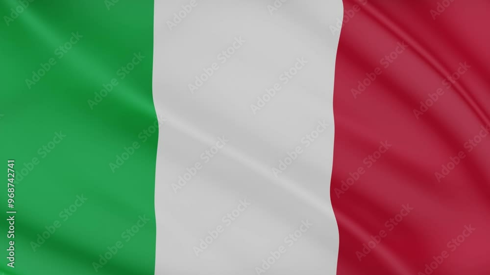 Flag Italy Realistic Waving Wind video Flag Italy Realistic Waving Wind video