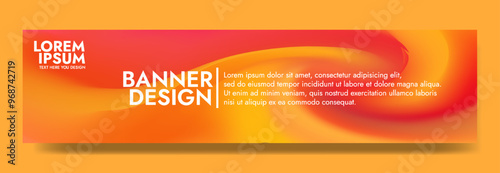 Dynamic and energetic banner design with a swirling orange abstract background.