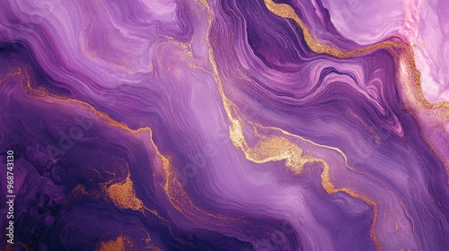 Vibrant purple marble background with hints of pink and gold veins, creating a royal abstract feel. No people. No logo. photo