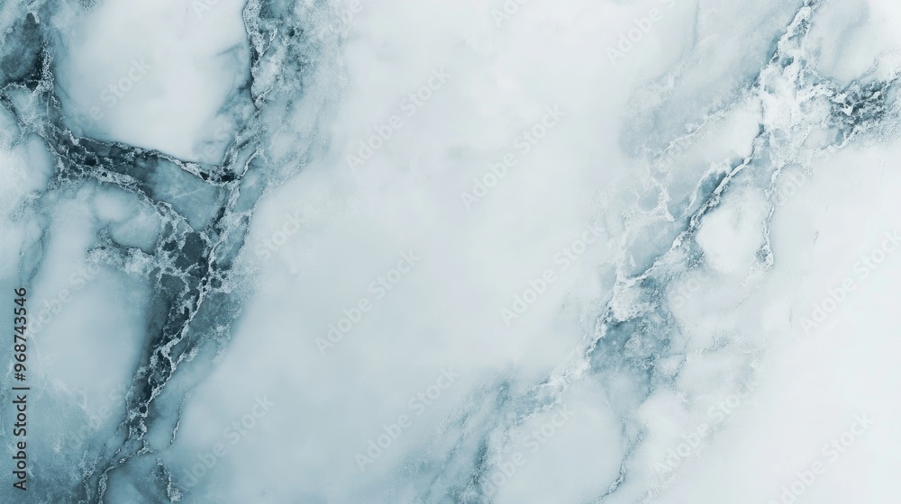 White marble with silver and pale blue veins, creating a serene and minimalist background. No people. No logo. White marble with silver and pale blue veins, creating a serene and minimalist background. No people. No logo.
