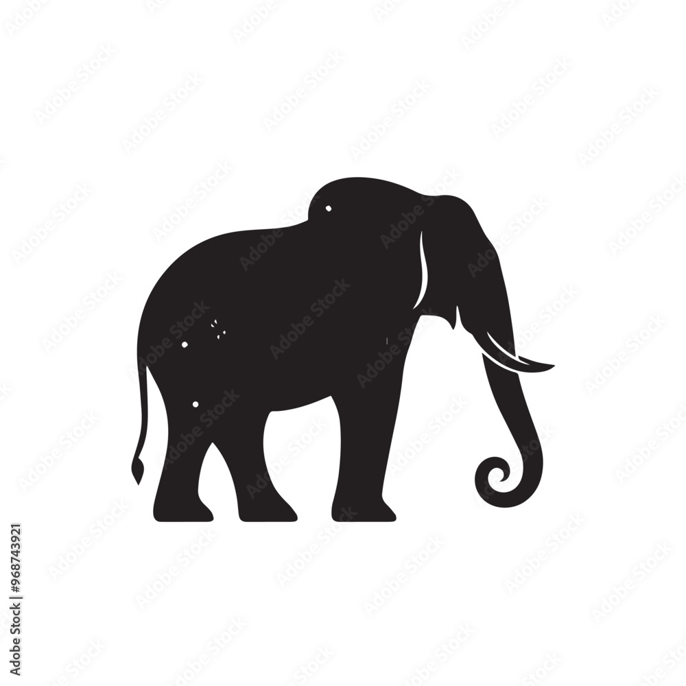 Obraz premium Elephant silhouette. Elephant vector design isolated on white background.