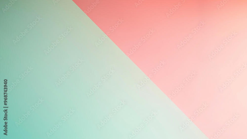 Soft Gradient Blend: Light Green and Pink with Blurred Edges