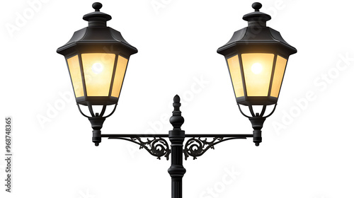 Two Streetlights Shining Brightly