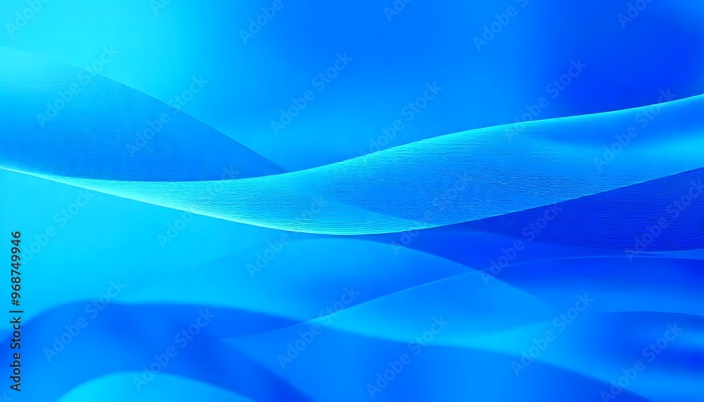 Obraz premium Blue abstract background with soft curves. swirling, blue wave with translucent ripples.