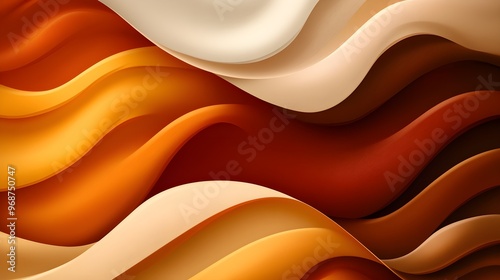 Abstract flowing shapes, natural earthy palette, tranquil and peaceful setting, organic artistic style photo