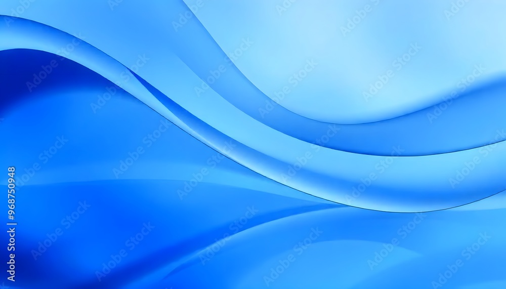 Obraz premium Blue abstract background with soft curves. swirling, blue wave with translucent ripples.
