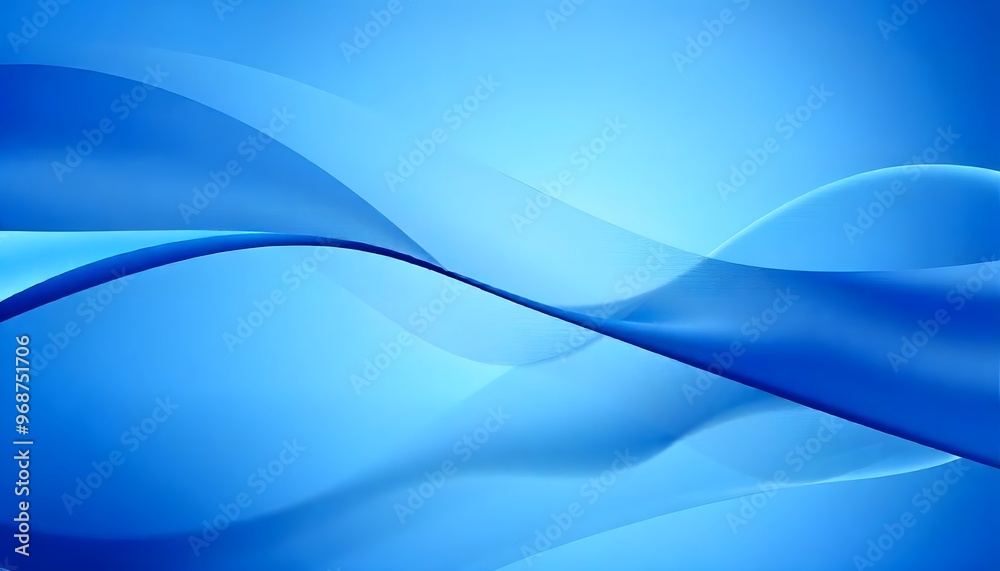 Obraz premium Blue abstract background with soft curves. swirling, blue wave with translucent ripples.