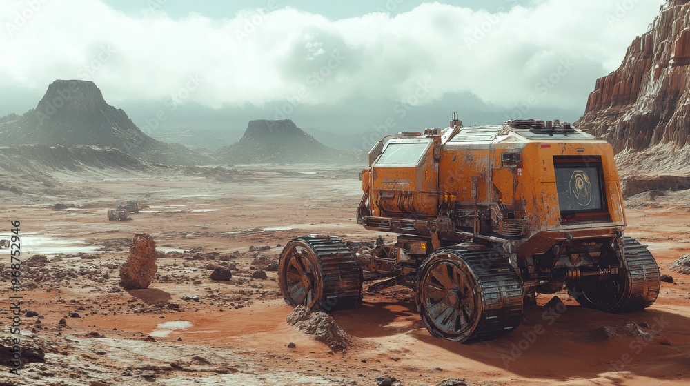 AI-driven autonomous mining operations in extreme environments: Robots mining rare minerals on distant planets or in harsh Earth environments. AI-driven autonomous mining operations in extreme environments: Robots mining rare minerals on distant planets or in harsh Earth environments.