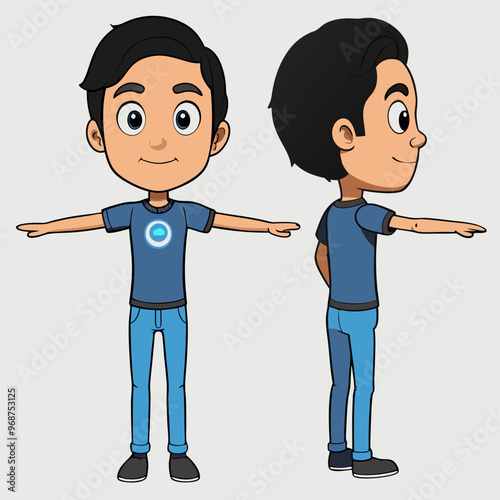 Boy Character 2D  2 Angles  