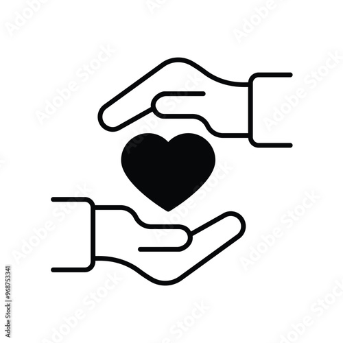 benevolence glyph icon with white background vector stock illustration