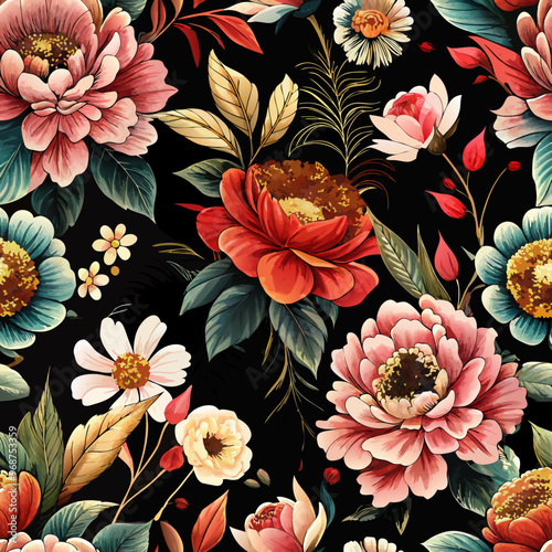 seamless pattern with flowers