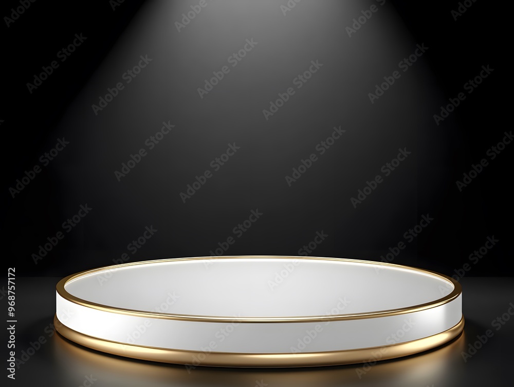 White and Gold Podium with Spotlight White and Gold Podium with Spotlight