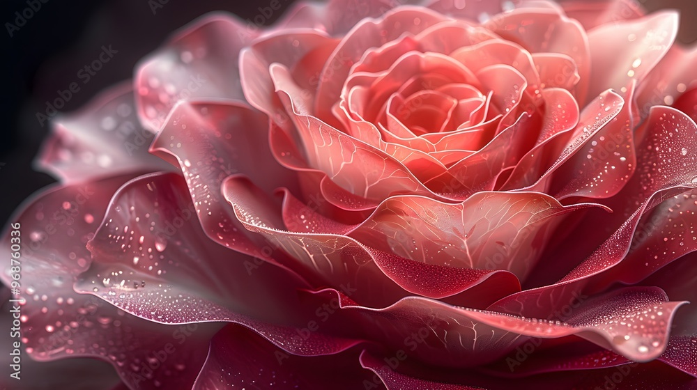 a detailed 3D illustration of a blooming rose, focusing on the intricate layers of petals and their subtle variations in color and texture a detailed 3D illustration of a blooming rose, focusing on the intricate layers of petals and their subtle variations in color and texture