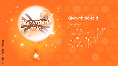 カンゾウという生薬に含まれるグリチルリチン酸をイメージした美容成分のベクターイラスト photo