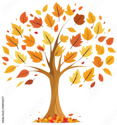 a tree with autumn leaves