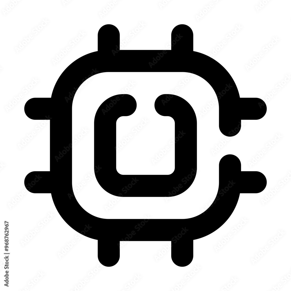 Processor Icon Broken Line Style Processor Icon Broken Line Style