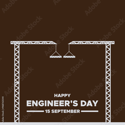 happy Engineer's Day, 15 September, post, poster, banner, ads, reel, flyer design for Engineer's Day. stock illustration, vector file. editable template.