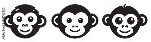 A  vector monkey face silhouette
