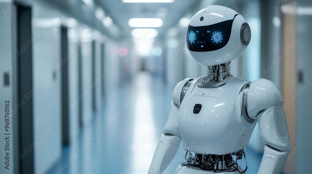 AI-powered healthcare assistant robots providing real-time diagnostics and patient care in hospitals AI-powered healthcare assistant robots providing real-time diagnostics and patient care in hospitals