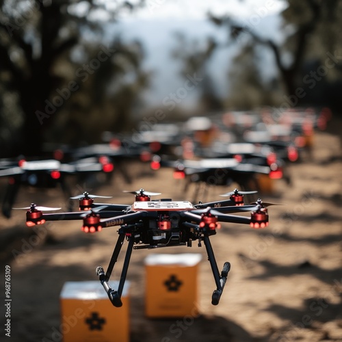 AI-driven drone fleets delivering medical supplies in disaster zones: Drones coordinated by AI to deliver essential items like medicine, food, and water during emergencies