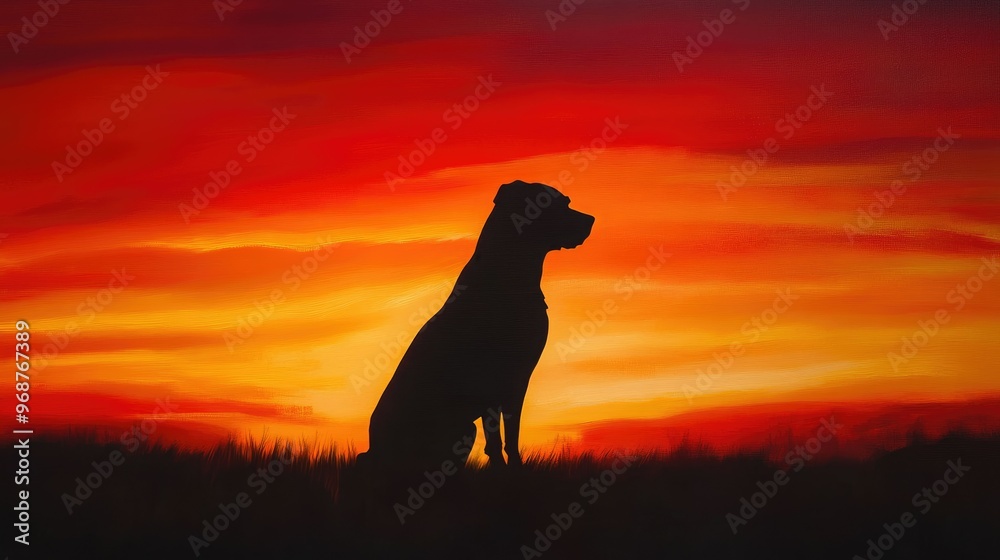 An emotional tribute to a departed pet, featuring a dog silhouette against a dramatic sunset, symbolizing a spiritual connection. An emotional tribute to a departed pet, featuring a dog silhouette against a dramatic sunset, symbolizing a spiritual connection.