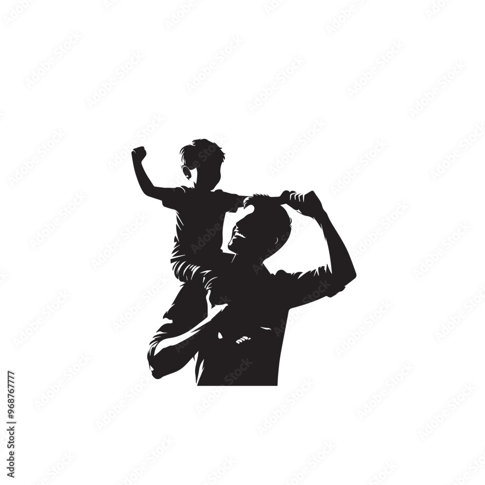 Father and son enjoying silhouette. Father and son vector design. Father and son enjoying silhouette. Father and son vector design.