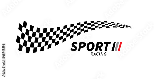 Race flag background. Checkered flag. Black and white checker. Start and finish flag. Automotive graphics. Race motorsport concept. Vector illustration