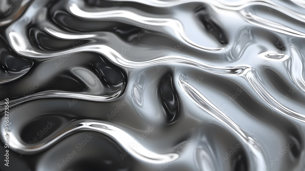 Shiny metallic surface with embossed abstract patterns Shiny metallic surface with embossed abstract patterns